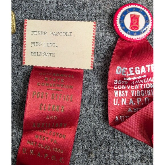 Vintage Postal Clerks And Auxiliary Delegate Ribbons Lot Of 12 Convention Badges - Picture 9 of 10
